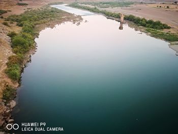 High angle view of lake