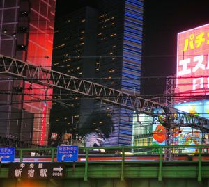 Low angle view of illuminated building at night