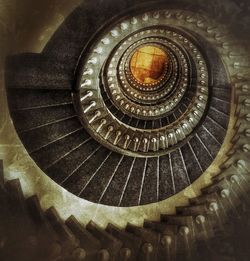 Low angle view of spiral staircase