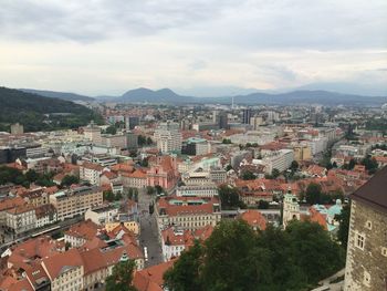 High angle view of cityscape