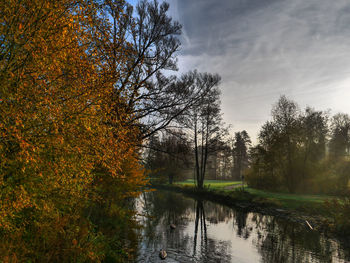 Atumn time at a river in germany