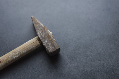 High angle view of wood on table