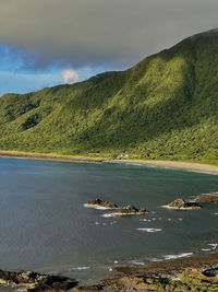 Coastline and mountain view in lanyu, orchid island, taiwan