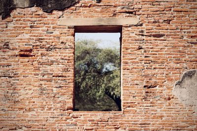 Brick wall of old building