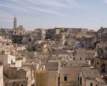 The panorama of the beautiful city of matera, italy.