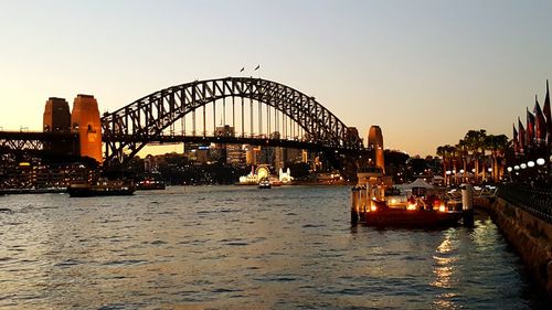 View of city at night