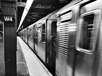 Train at railroad station platform