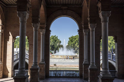 View of fountain in historic building