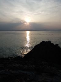 Scenic view of sea during sunset