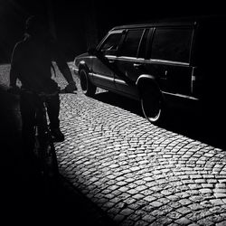 Cars on street at night