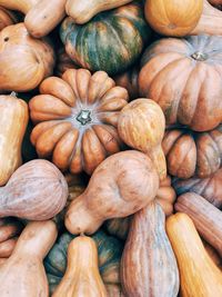 Full frame shot of pumpkins at market