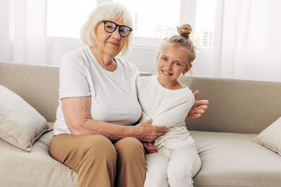 Mother and daughter at home