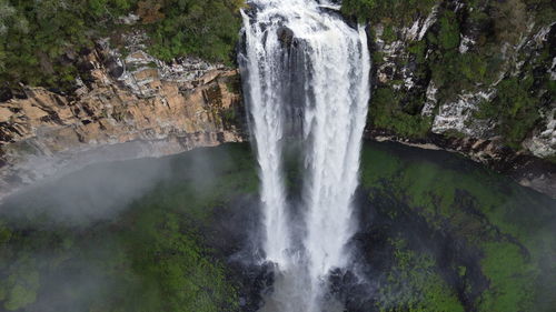 Scenic view of waterfall in forest