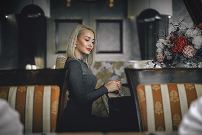 Young woman smiling