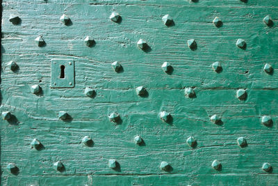 Full frame shot of green textured wall