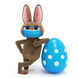 Close-up of toys against blue background