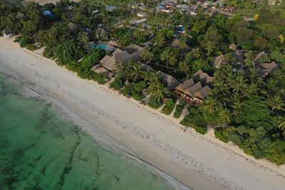 High angle view of beach