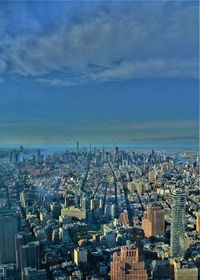 High angle view of buildings in city