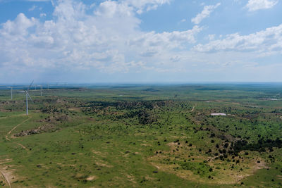 Scenic view of land against sky