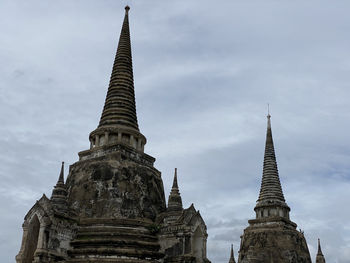 Low angle view of temple building against sky