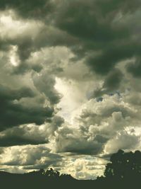 Low angle view of storm clouds in sky