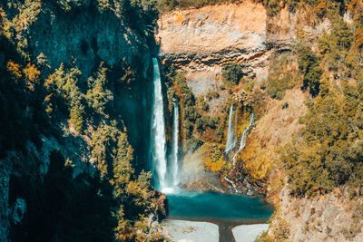 Scenic view of waterfall