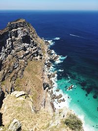 High angle view of sea against sky