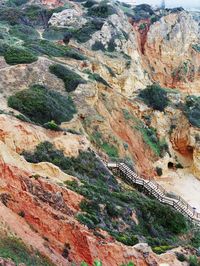 High angle view of rock formations