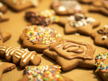 Close-up of cookies on table