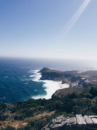 High angle view of sea against sky