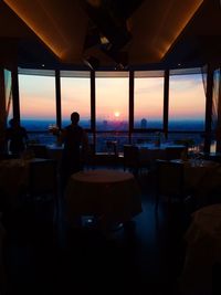 View of people sitting at restaurant