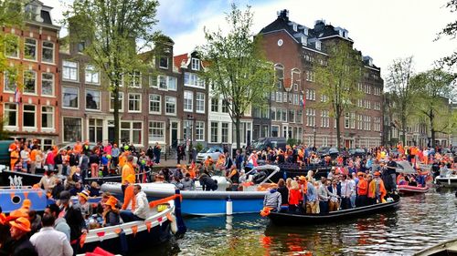 People on boat in river