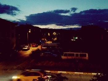 Road against sky at night