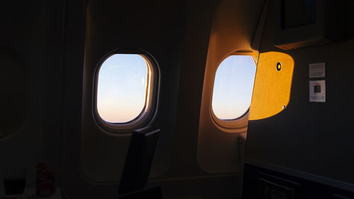 Interior of airplane