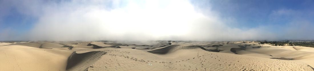 Panoramic view of desert against sky