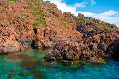 Rock formations in sea