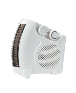 High angle view of electric fan against white background
