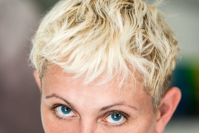Close-up portrait of blond woman