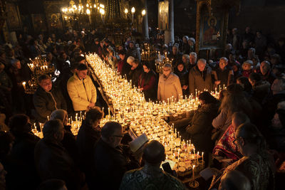 Group of people at night