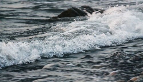 Waves rushing towards shore