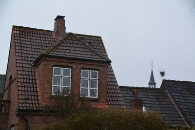 Low angle view of roof of house against sky