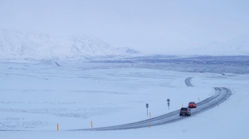 Scenic view of snow covered landscape