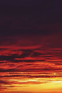 Scenic view of dramatic sky during sunset