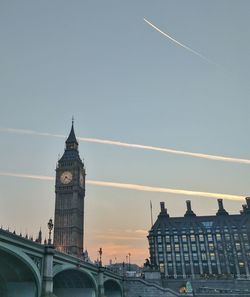 View of clock tower in city