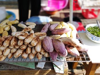 Various fruits for sale at market stall