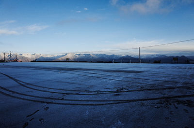 Scenic view of sea against sky during winter