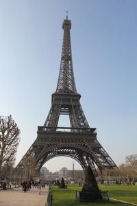 Low angle view of eiffel tower