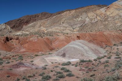 Scenic view of desert against clear sky