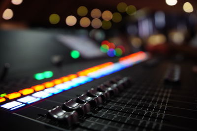 Close-up of illuminated lights