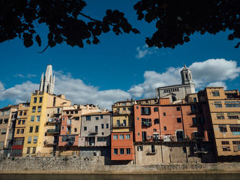 Low angle view of buildings in town